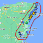 map of the rivivera maya mexico